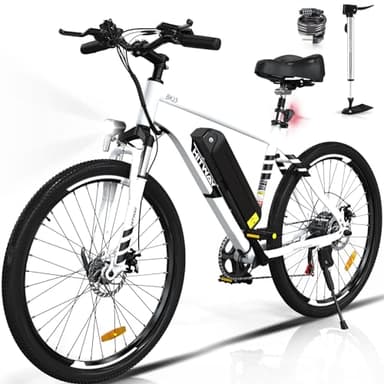 HITWAY Bicicleta electrica, Bicicleta de montaña eléctrica, Bicicleta electrica de 26*2,1/3,0/4.0 pulgadas, Batería extraíble de 36V12Ah/48V15Ah, transmisión - 7 velocidades, Rango de crucero 35-90km