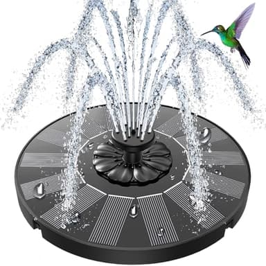 SZMP 2025 Upgrade Fuente Solar, Bomba de Agua Solar con 8 Boquillas & 4 Fijadores, Fuente Jardin Exterior para Estanque de Jardín Fuente, Baño para Pájaros, Piscina, Patio y Decoración (Negro)