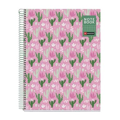 Miquelrius - Cuaderno A4, Cuadrícula 5 mm, Cuaderno tapa dura de cartón plastificado, Libreta A4 con 80 hojas microperforadas, Papel Extra Opaco 90 g/m², Espiral metálico, 4 taladros para archivar