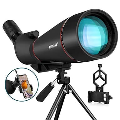Telescopio Terrestre Potente 100mm 25-75X Zoom Impermeable FMC BAK4 Prisma Telescopio Astronomico Profesional Monocular con Trípode y Adaptador de Smartphone Negro