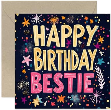 Tarjeta de feliz cumpleaños para mejor amiga, impresionantes y coloridas tarjetas de cumpleaños para ella, tarjetas de cumpleaños de diseñador para mujeres, para mejores amigas, mejores amigas,