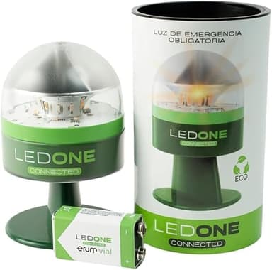 PF LED ONE LEDONE Connected - Baliza V16 Homologada DGT con Geolocalizador. Luz Emergencia Coche Homologado DGT, Triángulo de Seguridad, Luz de Emergencia para Coche Homologada (Ledone Eco Connected)