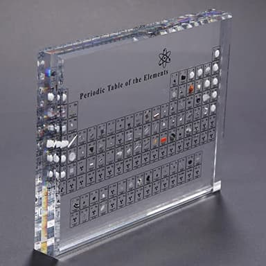Tabla periódica acrílica con elementos reales, visualización de elementos químicos, regalos de cumpleaños, de profesorado y escolares