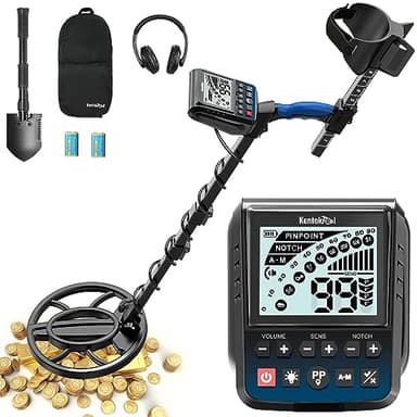 Detector de Metales Profesional para Adultos, Detector de Oro Impermeable de Alta Precisión Profesional, Pantalla LCD Multimodo, Detector de Metales con Chip Inteligente de Bobina de 25 CM
