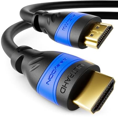 deleyCON 8m Cable HDMI 2.0a/b - Alta Velocidad con Ethernet - UHD 2160p 4K@60Hz 4:2:0 HDCP 2.2 ARC CEC Ethernet 18Gbps 3D Full HD 1080p Dolby - Negro