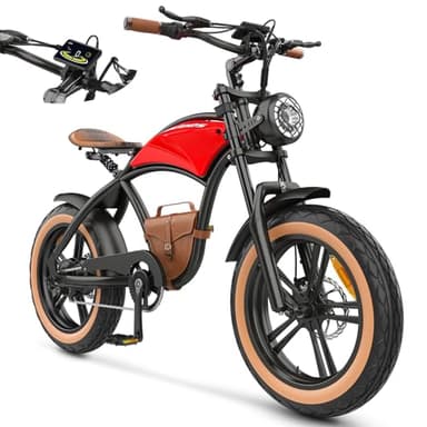 Bicicleta Electrica Adultos Fat Ebike 250W Motor,Hidoes Bicicletas Eléctricas de Montaña Batería 13AH 40+Millas,Bicicleta Eléctrica Retro Estilo Vaquero Bicicleta Elétrica Barata