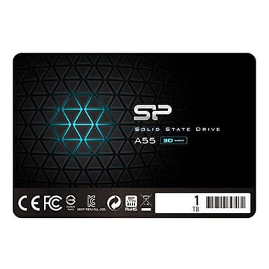 Silicon Power-1TB SSD 3D NAND A55 SLC Cache Performance Boost SATA III 2.5" 7mm (0.28") Internal Solid State Drive , Black