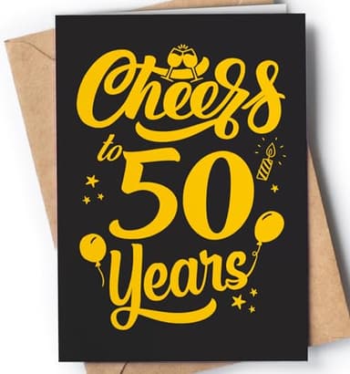 Tarjeta de 50 cumpleaños – Divertidas tarjetas de 50 cumpleaños para mujeres – Tarjeta de feliz 50 cumpleaños para hombres – Tarjeta de 50 cumpleaños para mamá, papá – Tarjeta de 50 años para hijo,