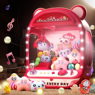Máquinas expendedoras de garras para niños, juguetes de unicornio para niñas de 6 años en adelante, minimáquina expendedora con juguetes blandos para inquietarse,Claw Machine,Easy to Control, Rojo