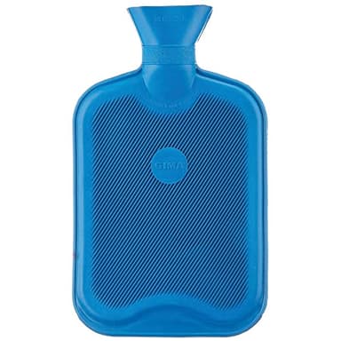 Gima - Bolsa de agua caliente 100% goma, con 2 lados laminados, para aliviar dolores y calambres musculares, para calentar en caso de frío o humedad, Azul, 28600