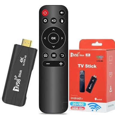 Android TV Stick 12.0 DDR4 2GB RAM 16GB H313 Quad-Core 64bit WiFi5 Dual 2.4G/5G WiFi 4K HDR10+ Ultra USB HD Smart TV Stick Box