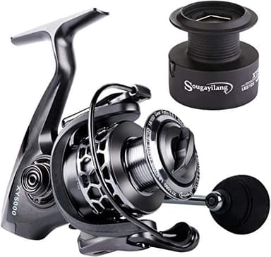 Sougayilang pesca Reel 13 + 1BB luz peso Ultra suave aluminio Spinning Carrete de pesca con bobina libre piezas de grafito