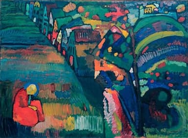 POSTERIIk Pinturas Famosas Pintura Abstracta Lienzo de graffiti Immagine con case di Wassily Kandinsky Para la Decoración del Hogar 60x90cm