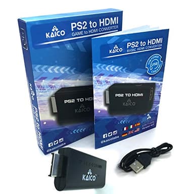 Kaico Edition - Convertidor HDMI para Playstation 2 PS2 - PS2 a HDMI - Adaptador convertidor de componente a HDMI - Juega Playstation 2 en tu televisor HDMI - Adaptador convertidor HDMI para Juegos