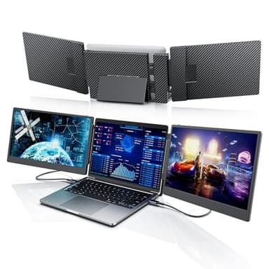 Laptomo Monitor Portatil, Extensor Pantalla Portatil 14" FHD 1080P, Pantalla Portatil Extensible con Kickstand for 13"-17" Wins/Mac/Chrome/Xbox/Switch, Plug and Play HDMI/USB-A/USB-C