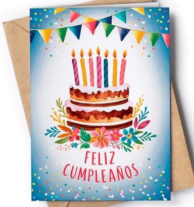 Tarjeta Felicitación de Cumpleaños para familiar o amigo - Tarjeta Feliz Cumpleaños Original - Tarjeta Regalo de Cumpleaños para madre, padre, hijo, hija, amiga... - Postal Cumpleaños para él o ella