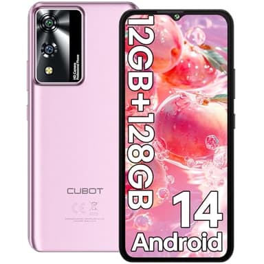 CUBOT A10 Telefonos Moviles Libres Android 14, 12GB(4+8)+128GB/1TB Telefono Movil, 6,56" HD+/90Hz, Cámara 48MP+16MP Móvil, 5100mAh Batería, 4G Dual SIM Smartphone, Octa-Core/Face ID/OTG/GPS (Morado)