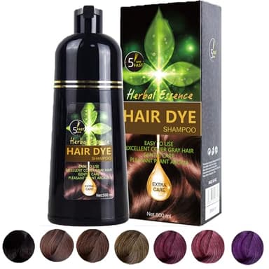 Hair Dye Shampoo 3 en 1, Champú Tinte Capilar Negro, El Champú Instantáneo Para El Cabello Negro Contenía Hierbas Naturales, 500 Ml (Chestnut Brown)