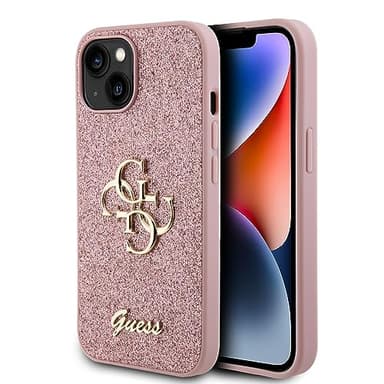 GUESS GUHCP15SHG4SGP - Carcasa rígida para iPhone 15 de 6,1 Pulgadas, Color Rosa