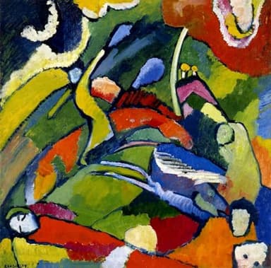 POSTERIIk Pinturas Famosas Pintura Abstracta Lienzo de graffiti Due cavalieri e una figura sdraiata Wassily Kandinsky Para la Decoración del Hogar 60x90cm