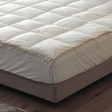 Don Descanso - Topper Colchón Vivo Oro 100% Algodón para Camas 80/90cm x 190/200cm con 600gr. de Fibra Hueca Siliconada. Sobrecolchón Lavable 30ºC y Ajustable con Faldón Elástico