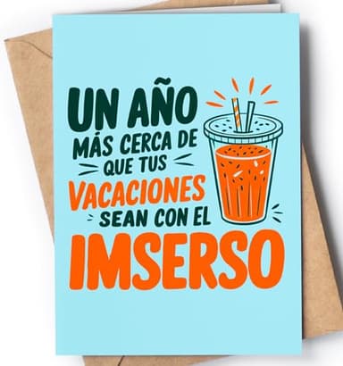 Tarjeta Felicitación de Cumpleaños para familiar o amigo - Tarjeta Feliz Cumpleaños Original - Tarjeta Regalo de Cumpleaños para madre, padre, hijo, hija, amiga, amigo... - Imserso Greeting Card