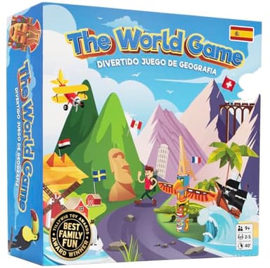 The World Game - Juego de Mesa de Geografía - Juegos de Mesa Niños 8 años - Juegos Educativos 7+ Años - Cartas Banderas del Mundo - Regalo Niños 8-12 Años - En Español