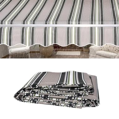 Lona de Repuesto Retráctil para Toldo de Patio (sin Marco) Cubierta Del Toldo de La Sombra Del Sol Toldo Enrollable Toldo Exterior Tela Superior 280g 100% Poliéster para Pat(Size:2.5x2m,Color:Rayas)