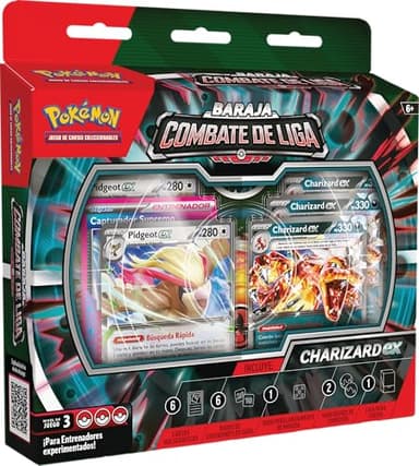 JCC Pokémon: Baraja Combate de Liga de Charizard ex (1 baraja de 60 Cartas Lista para Jugar con Charizard ex y Pidgeot ex)