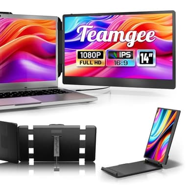 Teamgee Monitor portátil - Segunda Pantalla Full HD de 14'' para portátil - Extensor de Pantalla para portátil de 13,3'' -17'' Mac Windows Chrome - USB-C y HDMI