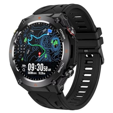 Reloj inteligente GPS para hombre, barómetro, reloj militar, brújula, altímetro, reloj deportivo, reloj de fitness, función de teléfono, reloj de salud, presión arterial, podómetro, reloj de correr,