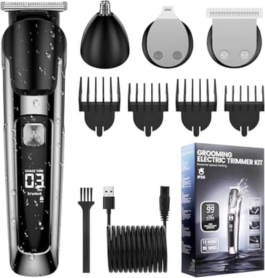Vexloria Tondeuse Recortadora de Barba Hombre, Afeitadora Electrica Cortapelos Hombre Maquina de Cortar Pelo Hombre Recortador para nariz orejas y cejas Corporal Cortadoras de Facial Todo en J01