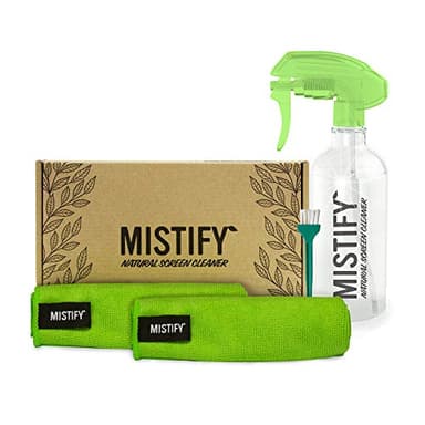 Mistify 500ML Producto Spray Natural de Pantalla + 2 Gamuza Microfibra - Libre de Amoníaco y Alcohol [Sin Pelusa para Usar en TVs, Computadoras, Tabletas, Teléfonos, Pantallas de Retina]