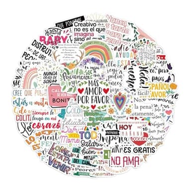 Pegatinas motivacionales – Pegatinas motivacionales españolas | Pegatinas inspiradoras | Paquete de calcomanías de citas inspiradoras | Calcomanías de frase de afirmación positiva | Calcomanías de