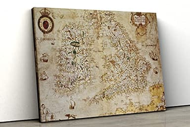 Vintage 1876 Mapa de los Estados Unidos de América, mapa antiguo de América, mapa de Estados Unidos, lienzo enmarcado pp456 (A3 (40,6 x 30,5 cm)