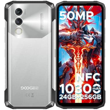DOOGEE Blade10 Power Telefono Movil Resistente, 10300mAh 24GB+256GB Cámara 50MP Telefono Movil para Mayores, 6.6'' HD+ NFC Smartphone Android 14, Face ID/Huella/Widevine L1/Dual 4G/IP68/IP69K Móvil