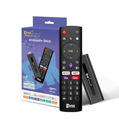 Android TV Stick 4K DDR4 2GB RAM 16GB ROM H313 Quad-Core 64bit WiFi5 Dual 2.4G/5G WiFi HDR10+ HD Smart TV Stick Box (H 2+16 App)