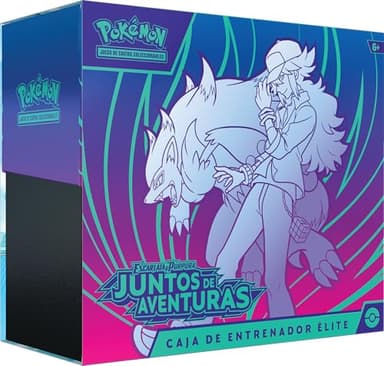JCC Pokémon: Caja de Entrenador Élite de Escarlata y Púrpura - Juntos de Aventuras (1 Carta de promoción con ilustración expandida, 9 Sobres de Mejora y Accesorios prémium)