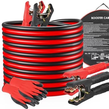 MAMIZO Cable de arranque de 6 m, 50 mm², 3000 A, 12 V/24 V, arranque rápido, con guantes de protección, para coches, camiones, cobre (6 m)