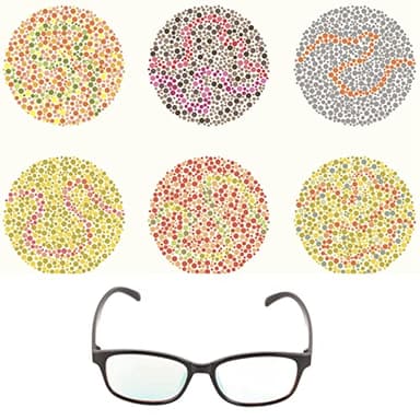 NSXAYIWE Gafas Para Daltónicos, Montura Completa, Transparente, Montura Negra, Gafas Correctoras Para Daltónicos, Gafas Para Daltonismo, Color Rojo Y Verde, Compatibles Con Hombres Y Mujeres