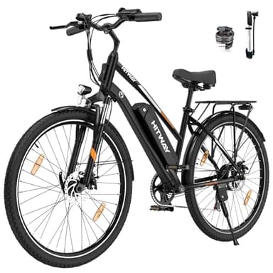 HITWAY Bicicleta Eléctrica, 28" Bicicleta Electrica Urbana/de Trekking, Bici Eléctrica con Batería Extraíble de 36V12Ah, 250W, 7 Velocidades, Ebike Bicicletas Pedaleo Asistido Alcance hasta 35-90km