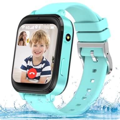 clleylise 4G - Reloj inteligente para niños, reloj GPS para niños, videollamada, reloj inteligente para niños con IP68 resistente, voz, gato, llamada SOS, juego, regalos para niños y niñas de 4 a 16