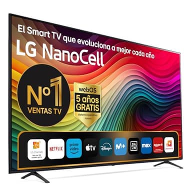 LG 86NANO81T6A 86", 4K NANOCELL, Smart TV, HDR10, WebOS24, Serie 81, Procesador Alta Potencia, Dolby Digital Plus, Gaming, Alexa/Google Assistant, Negro