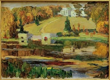 POSTERIIk Pinturas Famosas Pintura Abstracta Lienzo de graffiti Schizzo per Achtyrka Herbst di Wassily Kandinsky Para la Decoración del Hogar 60x90cm