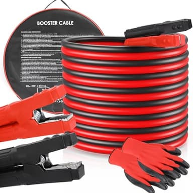 TLGREEN Cables de Puente para Baterías de Camiones Automóviles y Motocicletas, 6M 1500A 30mm², Cables de Arranque de Emergencia para Coche con Guantes y Bolsa, Certificado CE, Portátil