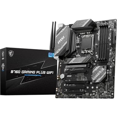 Msi B760 Gaming Plus Wi-Fi 6E - Placa Base ATX, LGA 1700, 12a y 13a Generación de Core, Memoria DDR5, Ranuras PCIe 4.0 x16 Dobles, Incluye un Módulo Intel con Bluetooth 5.3 y LAN a 2.5 Gbps