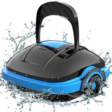 WYBOT Robot Limpiafondos Piscina Sin Cable, Motor Doble, Parada Automática, Aspiradora de Piscina Filtro Fino de 180 μm para Piscinas sobre/en el Suelo de hasta 50 m²