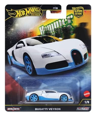 Hot Wheels Premium Bugatti Veyron, Car Culture Circuit Legends Vehículos para niños y niñas a partir de 3años y fans y coleccionistas adultos, colección de vehículos Car Culture a escala 1:64, HRW06