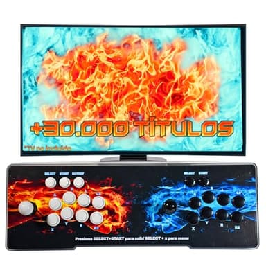 Maquina Arcade +30.000 titulos 64GB Retro.Consola Arcade Procesador Amlogic S905 Incluye 8 Botones por Jugador, 2 joysticks con el Mejor Frontend EmulationStation con más de 30 Sistemas