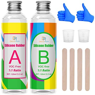 Goma de Silicona - 240ml Silicona Líquida para la Fabricación de Moldes de Silicona - Relación 1: 1 Caucho Silicona para Moldes de Resina DIY, Fundición, Fabricación de Resin, Manual, Manualidades